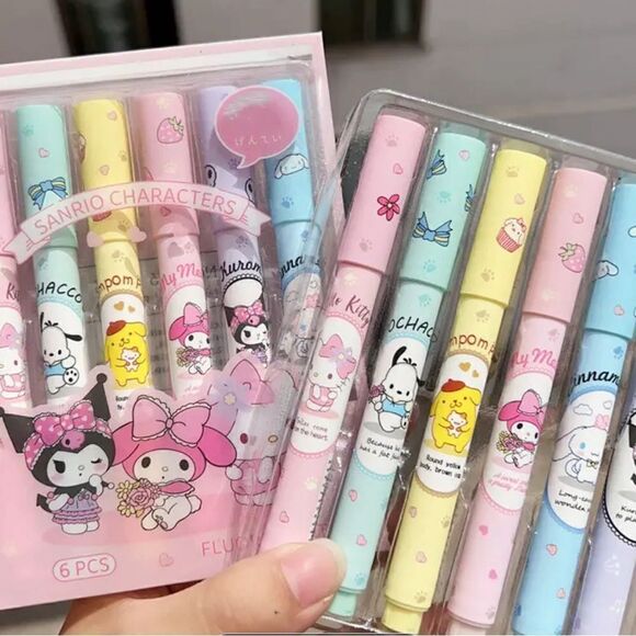 Sanrio Highlighter Pens Set of 6 - Picture 2 of 6
